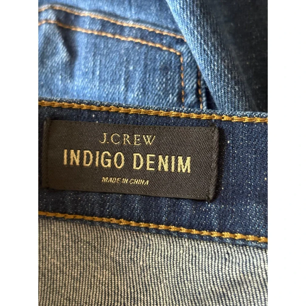 J.Crew Indigo Denim Raw Hem Jean Shorts Dark Wash Size 26 Stretch Cut Offs - Picture 5 of 6